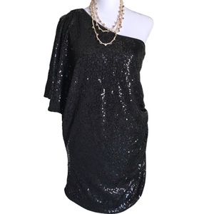 Black Off the shoulder sequined mini dress
